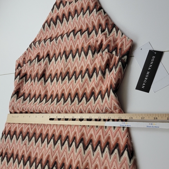 Donna Morgan Retro Maggy Chevron Stripe Zig Zag Print Sleeveless Dress Sz 10 New - Picture 9 of 13